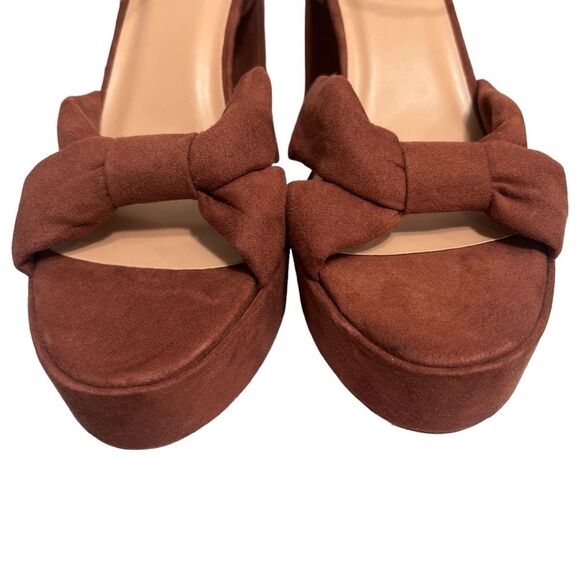 A New Day Sepia Brown Riah Open Toe Ankle Strap Block Heels Women's Size 9.5 - Picture 4 of 10